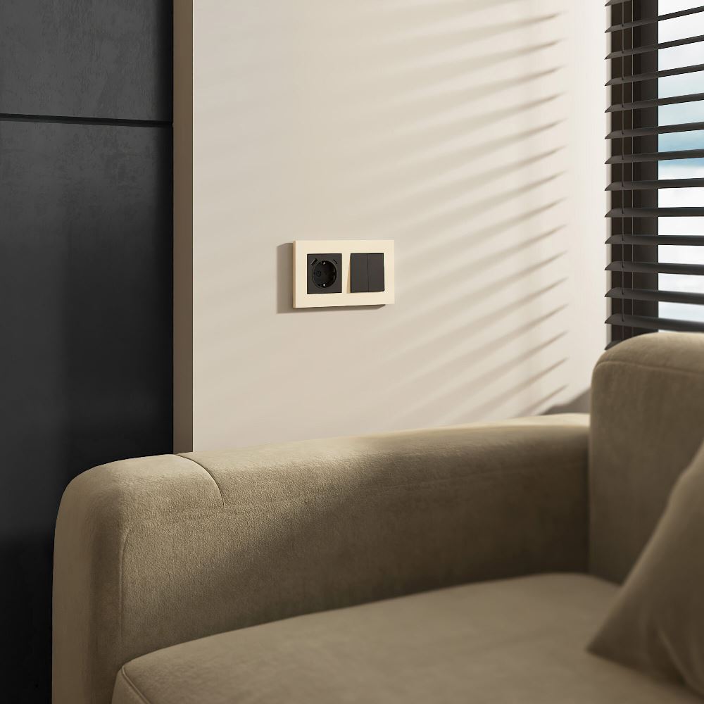 Рамка из поликарбоната Werkel Slab на 2 поста Айвори W0022962 — изображение 2