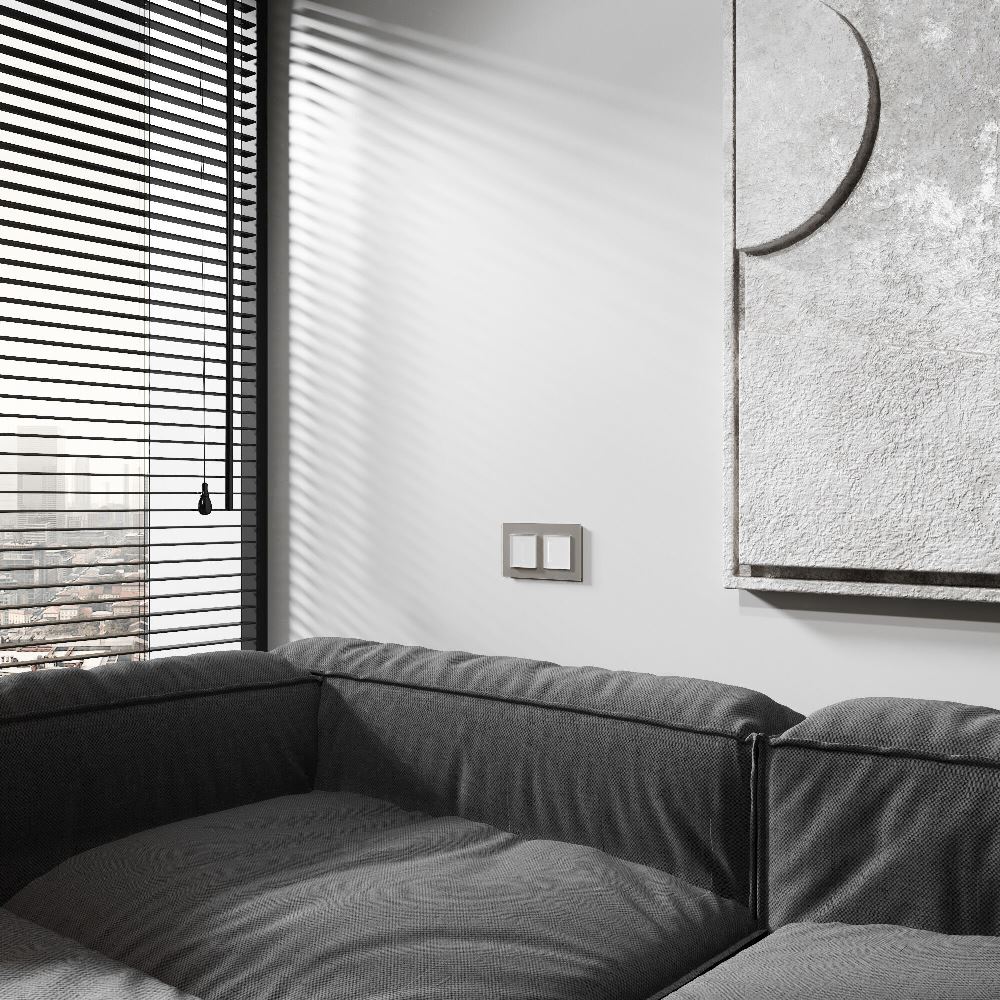 Рамка стеклянная Werkel Senso на 2 поста soft-touch Дымчатый W0023117 — изображение 3