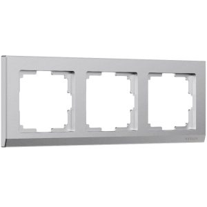 Рамка из поликарбоната Werkel Stark на 3 поста Серебряный матовый W0031865