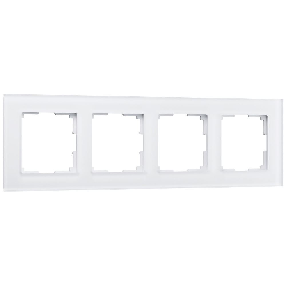 Рамка стеклянная Werkel Favorit на 4 поста Белый матовый W0041105