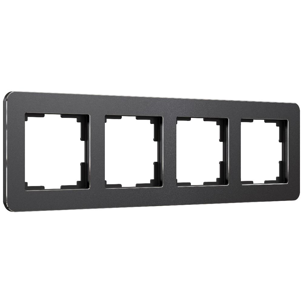 Рамка из металла Werkel Platinum на 4 поста Черный алюминий W0042608