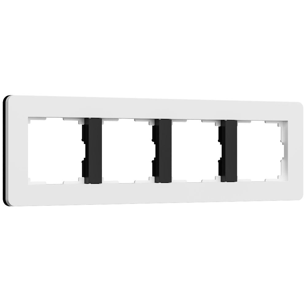 Рамка из поликарбоната Werkel Split на 4 поста Белый / Черный W0043068