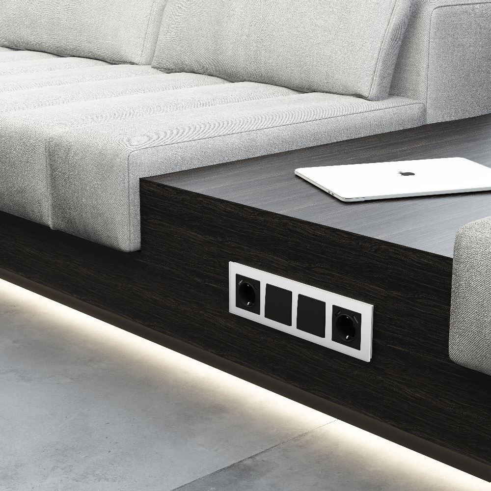 Рамка стеклянная Werkel Senso на 4 поста soft-touch Белый W0043101 — изображение 2