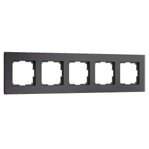 Рамка стеклянная Werkel Senso на 5 постов soft-touch Черный W0053108