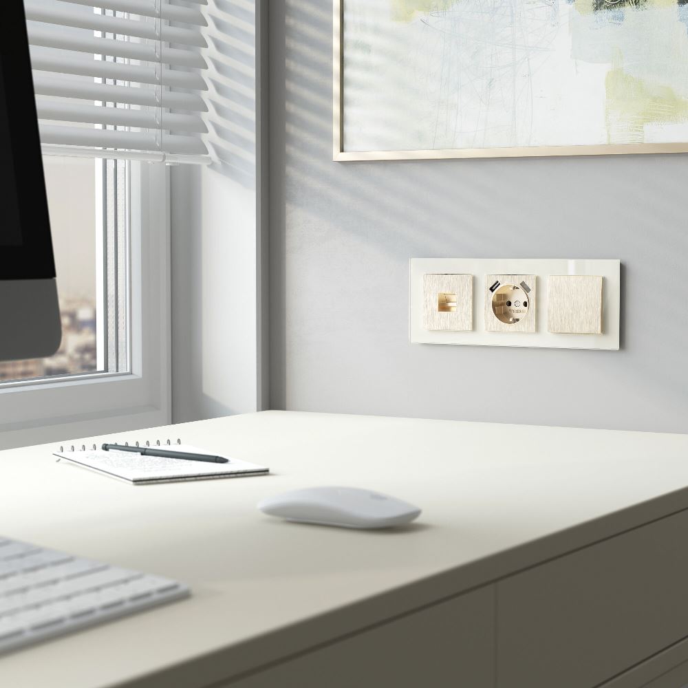 Выключатель одноклавишный встраиваемый Werkel Шампань рифленый W1110010 — изображение 2