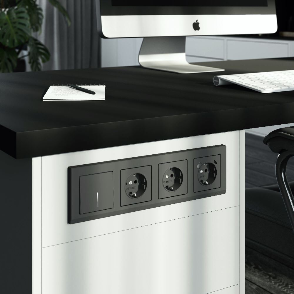 Выключатель одноклавишный встраиваемый проходной Werkel с подсветкой Графит матовый W1112164 — изображение 2