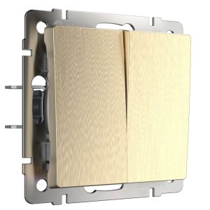 Выключатель двухклавишный встраиваемый Werkel Шампань рифленый W1120010