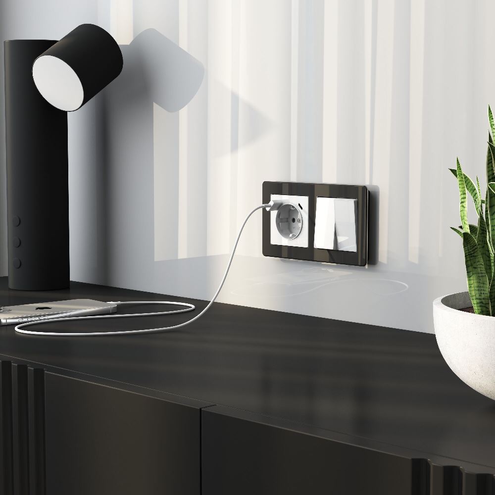 Выключатель двухклавишный встраиваемый Werkel Белый W1120041 — изображение 2