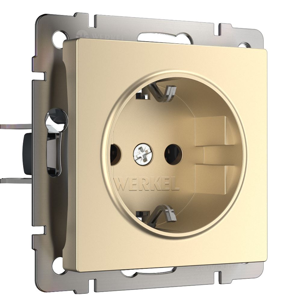 Розетка встраиваемая Werkel с заземлением Шампань W1171011