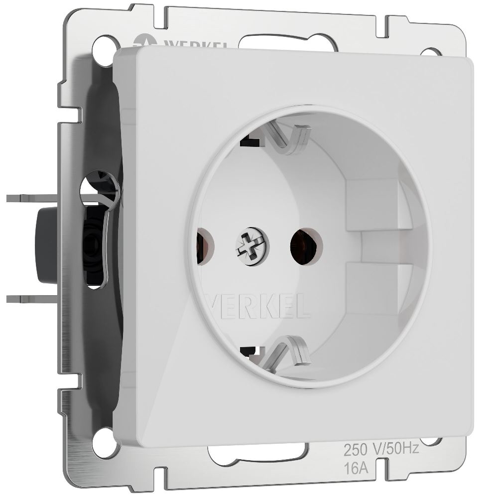 Розетка встраиваемая Werkel с заземлением и шторками Белый W1171141