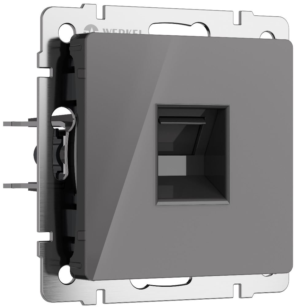 Розетка встраиваемая Ethernet Werkel RJ-45 Графит W1181044