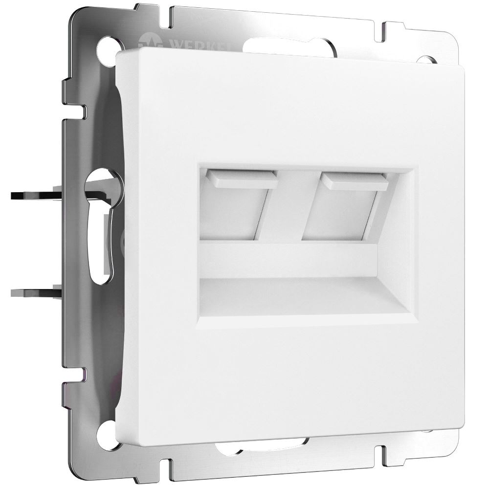Розетка встраиваемая двойная Ethernet Werkel RJ-45 Белый матовый W1181161