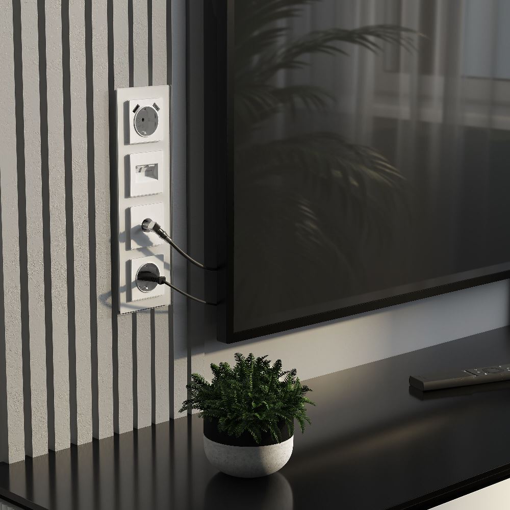 Розетка встраиваемая двойная Ethernet Werkel RJ-45 Белый матовый W1181161 — изображение 2