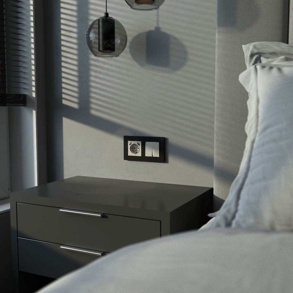 Выключатель двухклавишный встраиваемый Werkel с подсветкой Дымчатый W1220104 — изображение 2