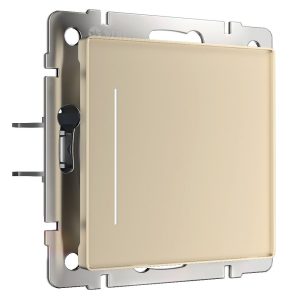 Выключатель одноклавишный встраиваемый сенсорный Werkel с подсветкой Шампань W4512011