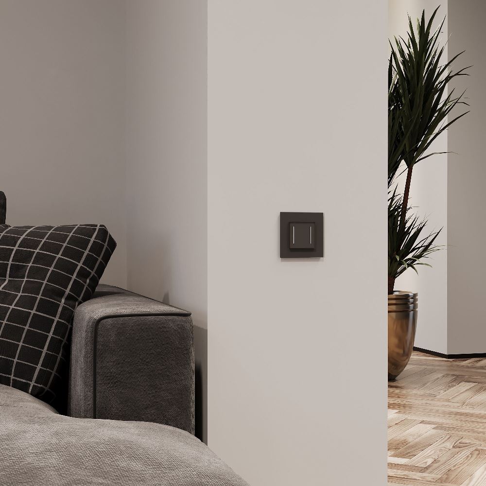 Выключатель двухклавишный встраиваемый сенсорный Werkel с Wifi Черный W4523008 — изображение 2