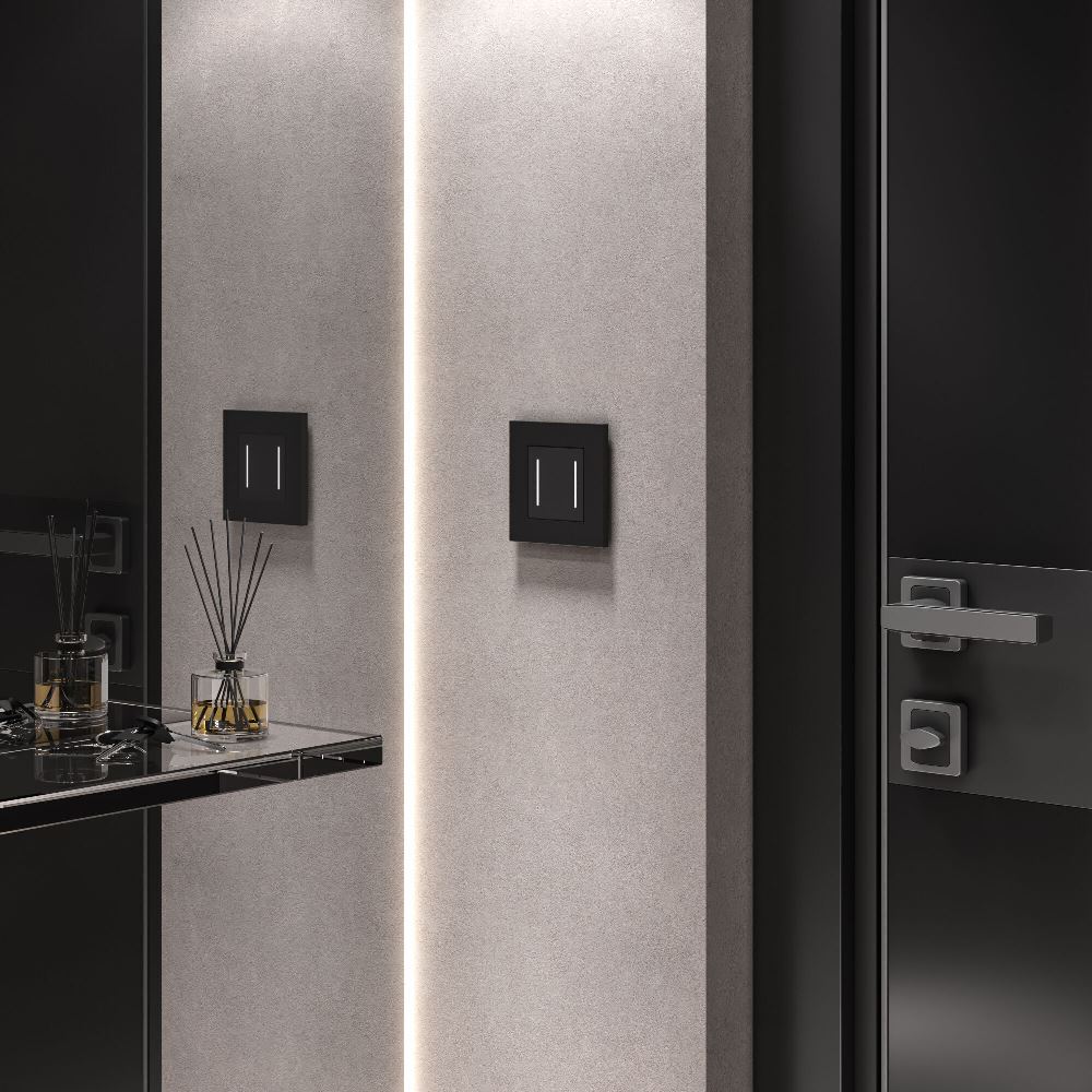 Выключатель двухклавишный встраиваемый сенсорный Werkel с Wifi Черный W4523008 — изображение 3