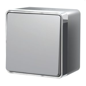 Выключатель одноклавишный накладной влагозащищенный Werkel Gallant Cеребряный W5010206