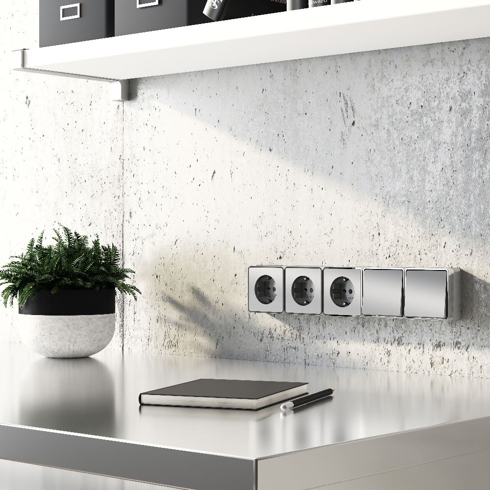 Выключатель одноклавишный встраиваемый проходной Werkel Gallant Cеребряный W5012006 — изображение 2