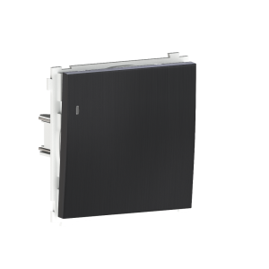 Выключатель одноклавишный встраиваемый Donel R98 Metal с подсветкой Вороненая сталь DA03101-DA290GS