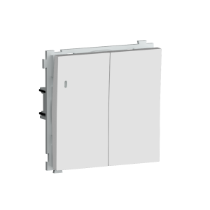 Выключатель двухклавишный встраиваемый Donel R98 с подсветкой Белый матовый DA03105-DA28533