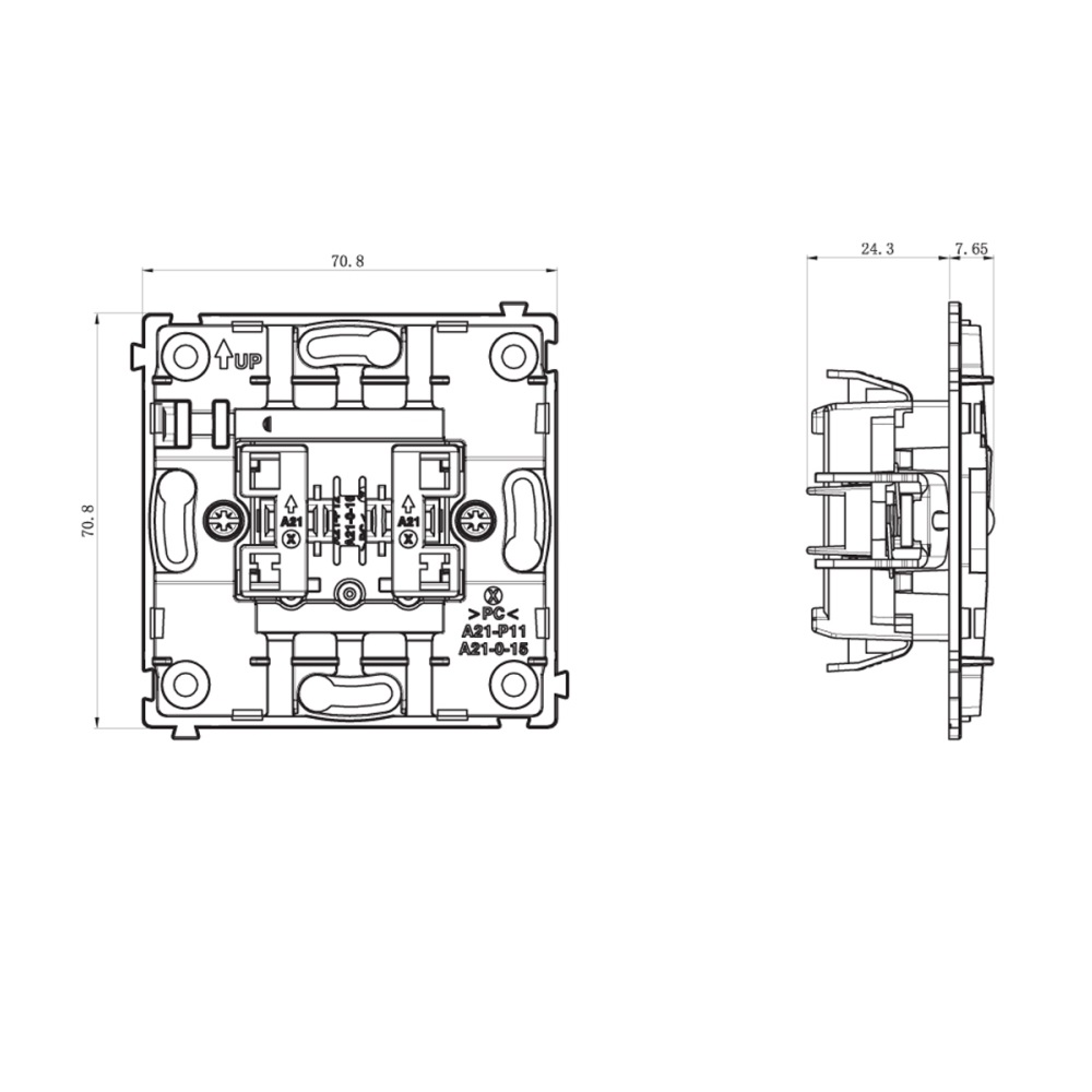 Выключатель двухклавишный встраиваемый Donel R98 с подсветкой Коралл матовый DA03105-DA28545 — изображение 6