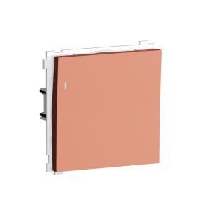 Выключатель одноклавишный встраиваемый проходной Donel R98 с подсветкой Коралл матовый DA03106-DA29045