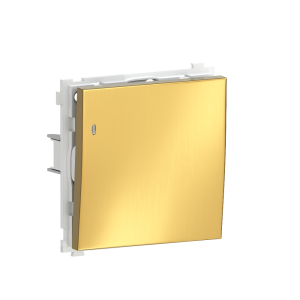 Выключатель одноклавишный встраиваемый проходной Donel R98 Metal с подсветкой Золото матовое DA03106-DA290BR