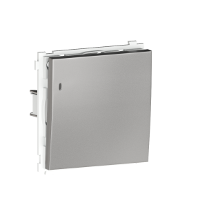 Выключатель одноклавишный встраиваемый проходной Donel R98 Metal с подсветкой Благородная сталь DA03106-DA290ES