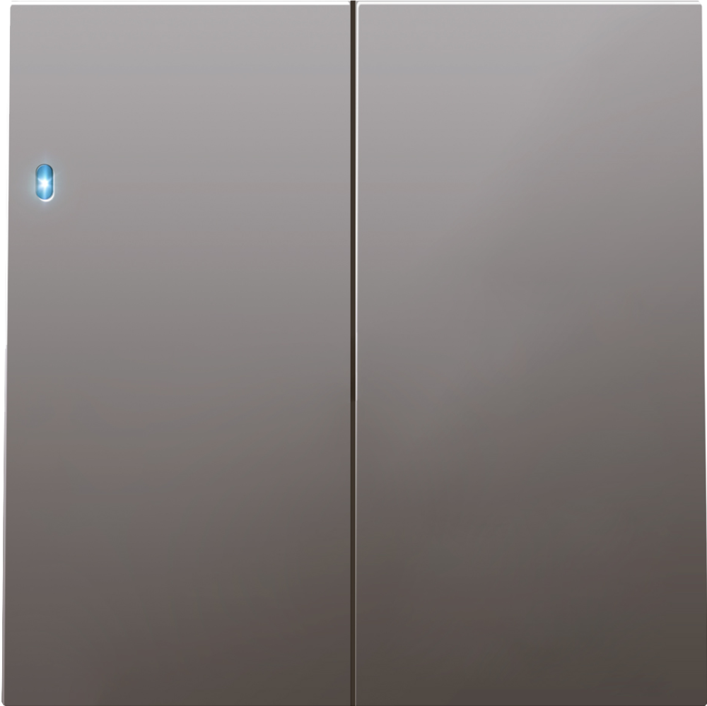 Выключатель двухклавишный встраиваемый проходной Donel R98 с подсветкой Сталь матовая DA03108-DA28537 — изображение 2