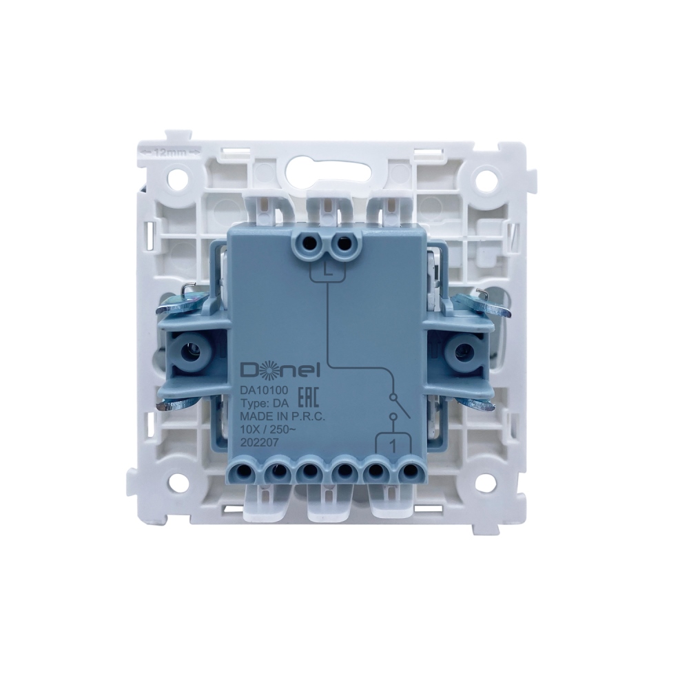Выключатель одноклавишный встраиваемый Donel R98 Карбон матовый DA10100-DA29630 — изображение 4