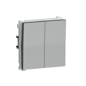 Выключатель двухклавишный встраиваемый перекрестный Donel R98 Алюминий матовый DA10900-DA29526