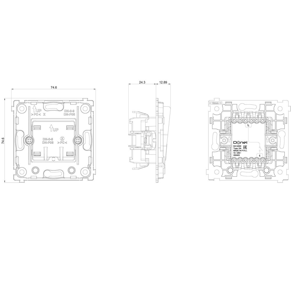 Выключатель электронный карточный встраиваемый Donel R98 Metal с подсветкой Никель DA14000-DA590NB — изображение 7