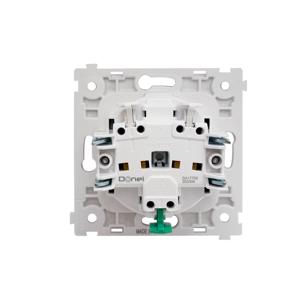 Розетка встраиваемая Donel R98 Schuko с крышкой и заземлением на клеммах Шоколад матовый DA17700-DA52042 — изображение 5