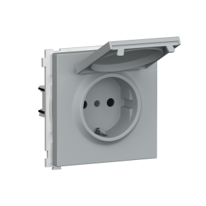 Розетка встраиваемая Donel R98 Schuko с крышкой и заземлением на винтах Серый матовый DA18800-DA45440