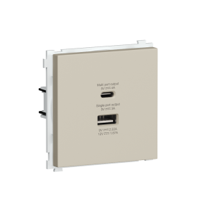 Розетка встраиваемая USB Donel R98 тип A+С быстрая зарядка Кашемир матовый DA20400-DA27735