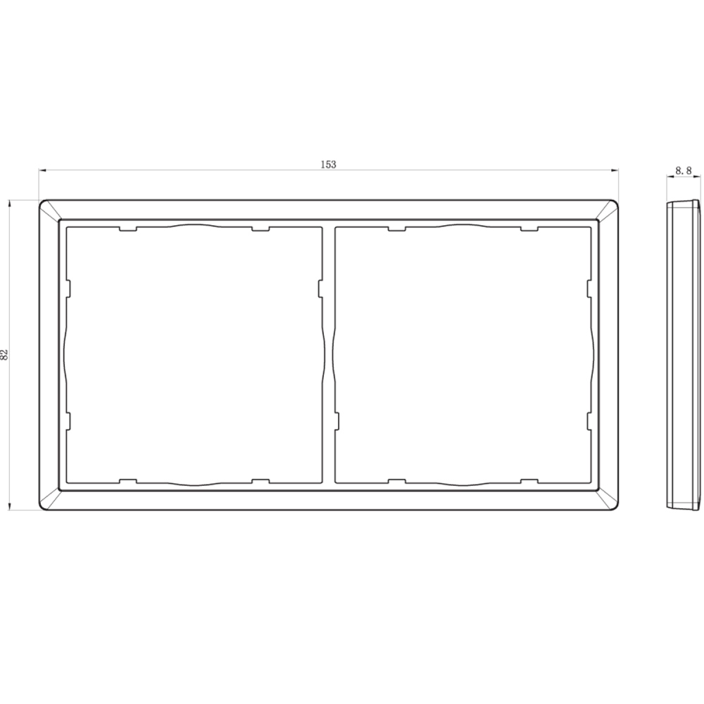 Рамка пластиковая Donel R98 на 2 поста Шоколад матовый DA21242 — изображение 3