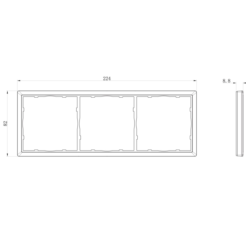 Рамка пластиковая Donel R98 на 3 поста Сталь матовая DA21337 — изображение 3