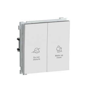 Выключатель двухклавишный встраиваемый Donel R98 с символами DND/MUR Белый матовый DA25800-DA88833