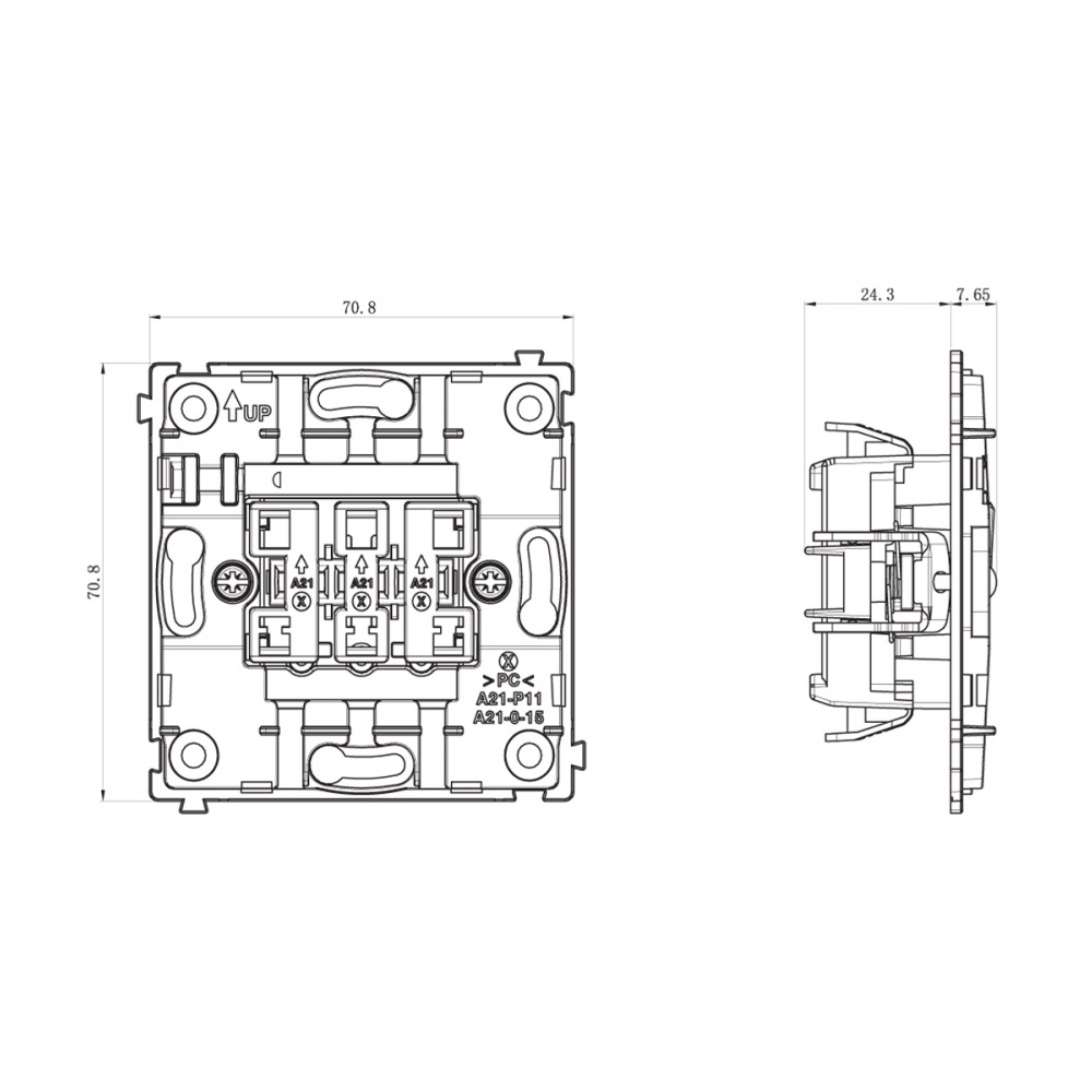 Выключатель трехклавишный встраиваемый Donel R98 Черный матовый DA28300-DA29328 — изображение 6