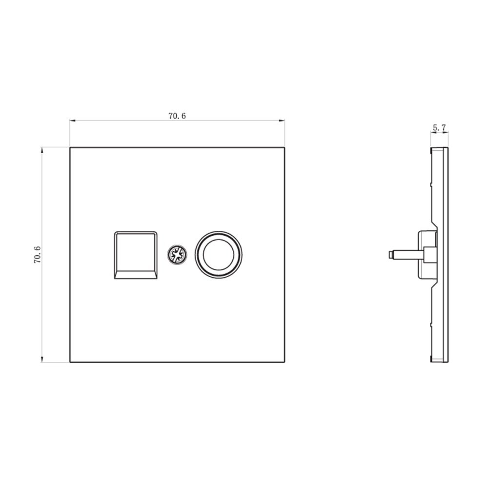 ТВ-розетка встраиваемая оконечная Donel R98 Кашемир матовый DA30100-DA87935 — изображение 3