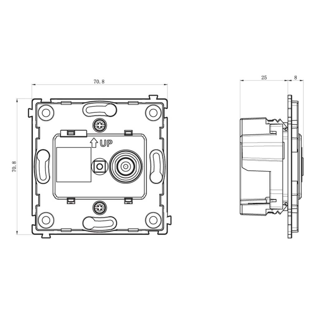 ТВ-розетка встраиваемая оконечная Donel R98 Кашемир матовый DA30100-DA87935 — изображение 6