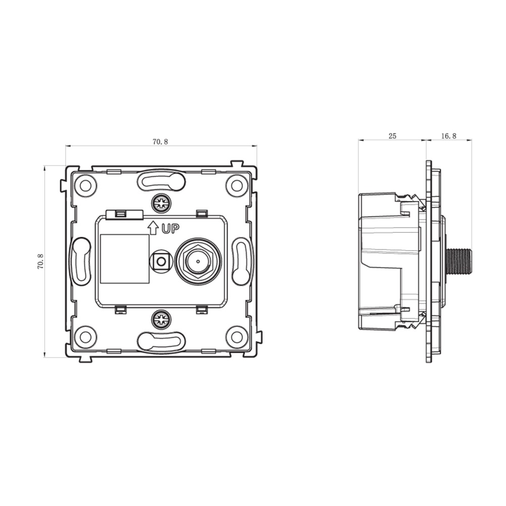 Розетка встраиваемая TV-SAT Donel R98 F-разъём Сталь матовая DA30200-DA87937 — изображение 6