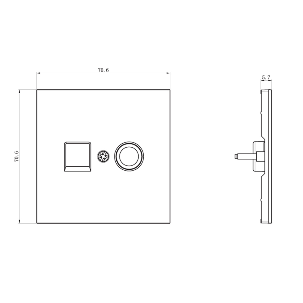 Розетка встраиваемая TV-SAT Donel R98 F-разъём Сталь матовая DA30200-DA87937 — изображение 3