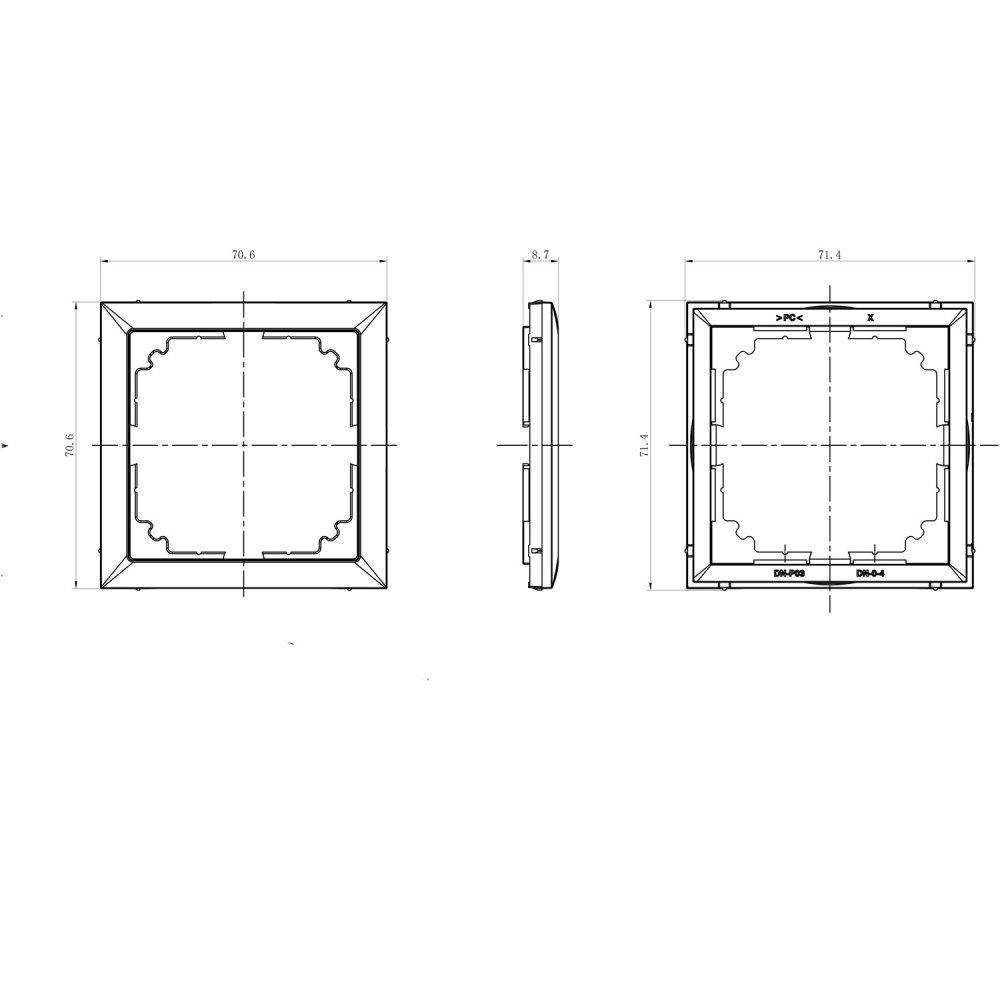 Рамка промежуточная Donel R98 для монтажа устройств Карбон матовый DA40830 — изображение 3