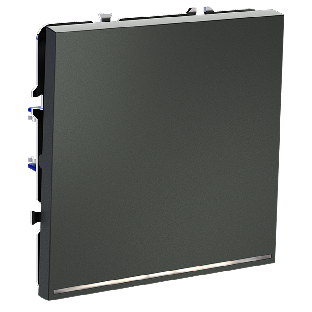 Выключатель одноклавишный встраиваемый Voltum S70 с подсветкой Титан VLS010206 — изображение 2