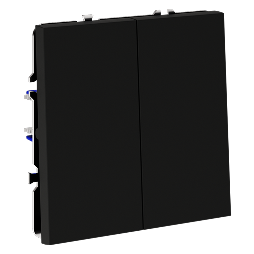 Выключатель двухклавишный встраиваемый Voltum S70 Черный матовый VLS020108 — изображение 2