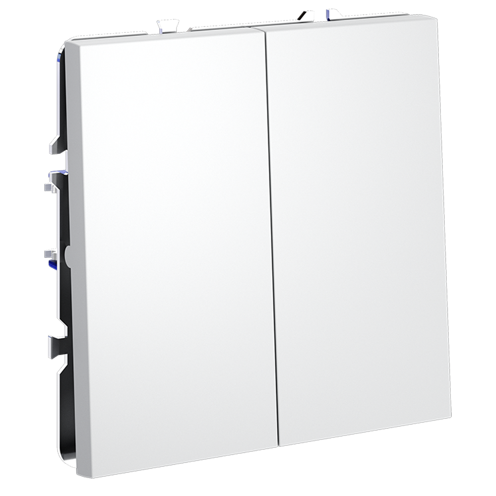 Выключатель двухклавишный встраиваемый проходной Voltum S70 Белый матовый VLS020302 — изображение 2