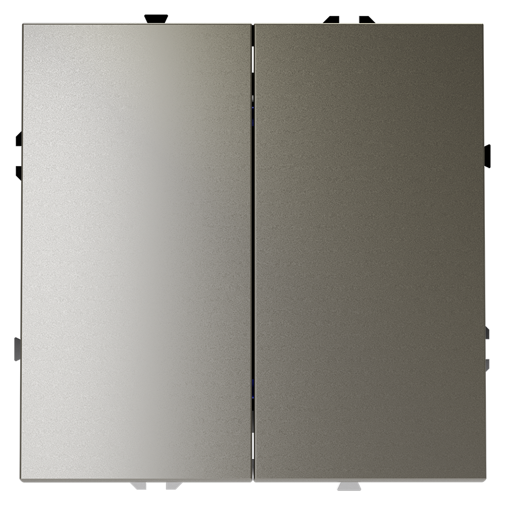 Выключатель двухклавишный встраиваемый с самовозвратом Voltum S70 Шелк VLS020604