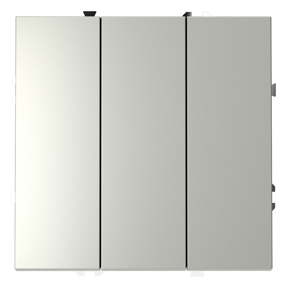 Выключатель трехклавишный встраиваемый Voltum S70 Сталь VLS030105